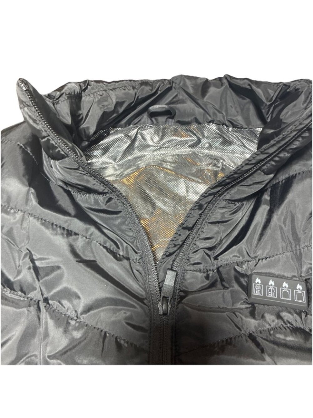 Men's Heated Puffer Vest Black Size M 4-Zone Independent Control Thermal Lining